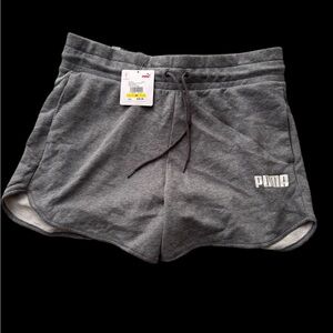 New PUMA Men’s Gray Athletic Shorts - Drawstring Waist medium